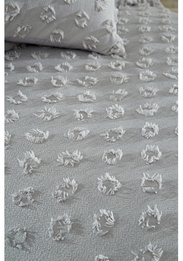 Çeyiz Diyarı Konik 2 Parça Tek Kişilik Pike Takımı Gri Gri