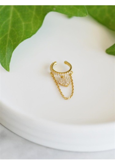 Zincirli Kalp Kıkırdak Küpe