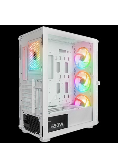 Rampage Prolıx Mesh 650w 80+ Beyaz 4 12cm Argb Fan Manyetik Temperli Camlı Atx Mid-t Gaming Oyuncu K