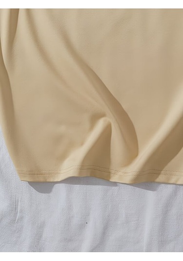 Nevermind Sevgili Kombini Tişört 2 Li Set Unisex Minimal Yüz Baskılı Çift T Bej