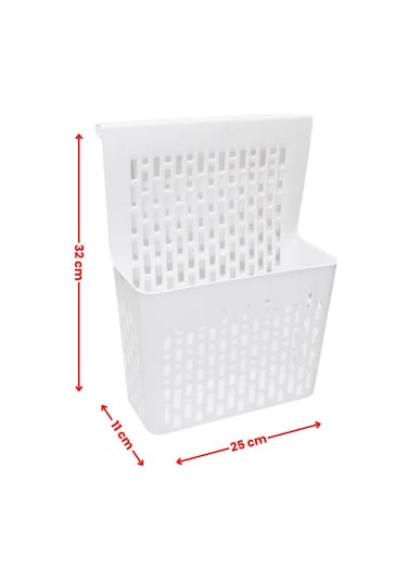 Dolap İçi Asılabilir Düzenleyici, Mutfak Banyo Dolap Kapağı Sepet Poşetlik Askılık Organizer 1 Adet Beyaz