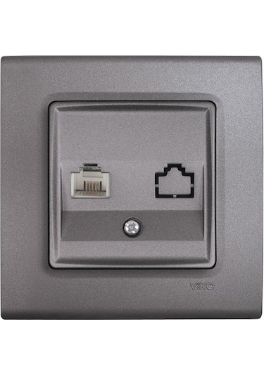 Viko Linnera Life Granit Grisi Tekli Nümeris Cat-3 Telefon Prizi Çerçevesiz - 90442013