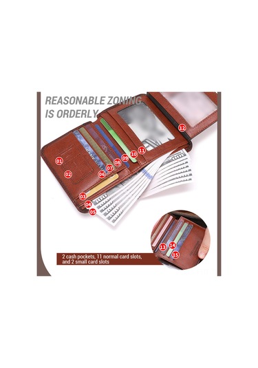 Hangfox Erkek Deri Cüzdan Rfıd Koruma Teknolojili Kahverengi Vintage Dikey Sürücü Ehliyeti Paralıksı Haki