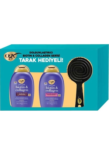 Organix Biotin&collagen Şampuan 385 Ml+saç Kremi 385 Ml+tarak Hediyeli 3'lü Set