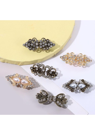 Homyl Kazak Şal Ördek Ağız Klipsi Hırka Yaka Ceketler Altın