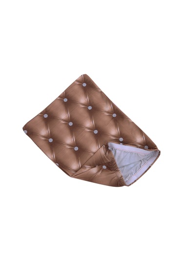 Skycity 2 Adet Şampanya Rengi 3d Deri Desenli Spandex Sandalye Örtüsü - Ev Otel Dekorasyonu, Esnek, Yıkama Uygun Şampanya