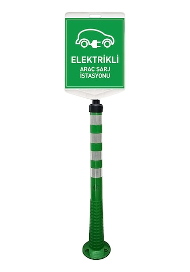 Elektrikli Araç Şarj İstasyonu Çift Taraf Baskı Yeşil Delinatör Seti -4121
