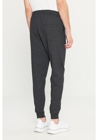 Erkek Antrasıt Melanj Standart Fit 2 İplik Cepli Rahat Recycle Pamuklu Jogger Eşofman Altı Antrasit Melanj