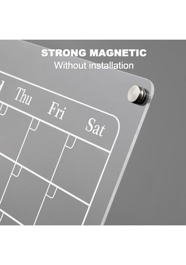 Monyee "buzdolabı İçin Manyetik Akrilik Aylık Ve Haftalık Planlayıcı - 40x30cm" Siyah