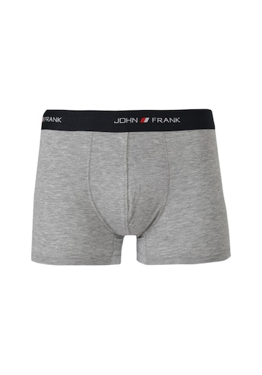 John Frank Logolu Pamuklu Boxer Erkek Boxer Jfb111 Gri