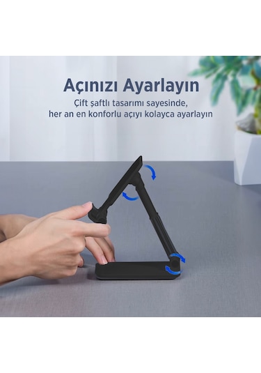 Juo Katlanabilir Masaüstü Telefon Standı Siyah