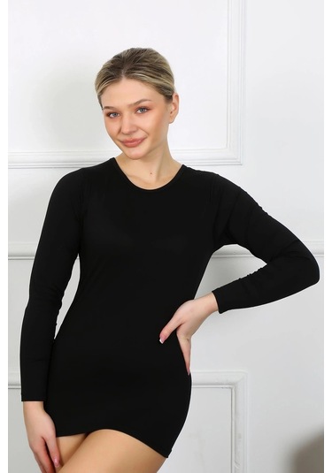 Giyim Bayan Uzun Kol Body Siyah Siyah