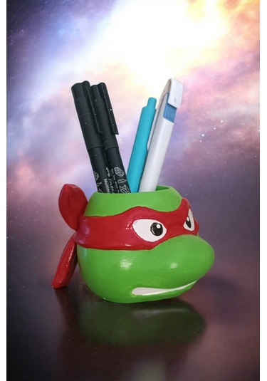 Ninja Kaplumbağa Şeklindeki Kalemlik Rafael 7x10 Cm Kırmızı