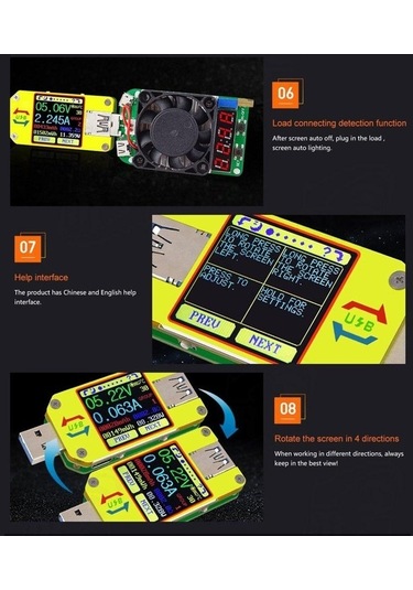 Didadodo App Usb 3.0 Lcd Ekran Voltmetre Ampermetre Kablo Direnç Test Cihazı İçin Rd Um34, Yüksek Hassasiyetli