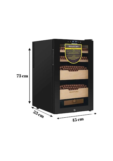 Quantoro Qcc-8 Elektronik Nemlendirme & Soğutmalı Siyah Puro Dolabı - Qtr-008