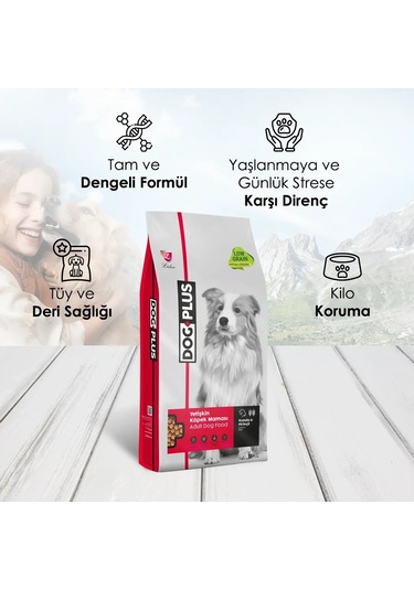 Dogplus Kuzu Etli Pirinçli Yetişkin Köpek Maması 15 KG