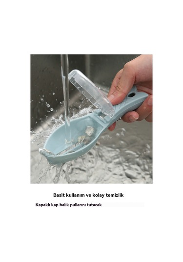 Manuel Balık Pulu Planya Ev Balık Pulu Kazıyıcı Artefakt Mavi