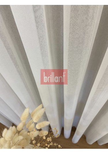 Tül Perde Brillant Ağır Gramajlı Ekru Keten Efektli