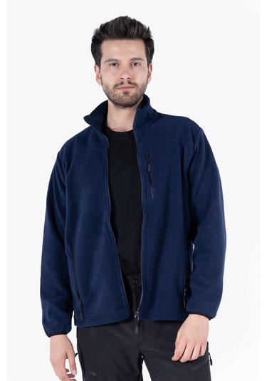 Polar Ceket Tam Fermuarlı 3 Cepli Lacivert