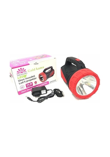 10 W Led El Feneri Şarjli Gk-2222 Siyah