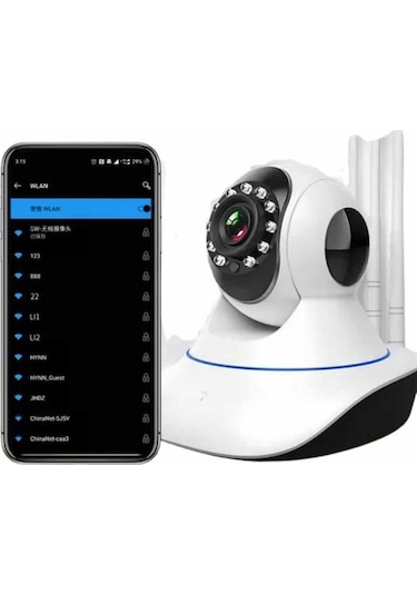 Zengemtx Akıllı Gece Görüşlü Sensörlü Wifi Kamera Telefondan Takip Edilebilir