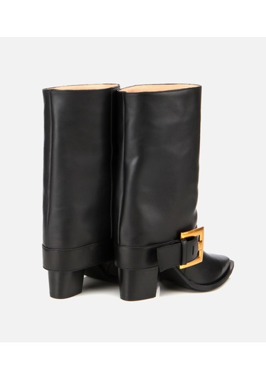 Hotiç Kadın Deri Siyah Pantolon Görünümlü Gold Tokalı Kalın Topuklu Bot 01boh315280a100 01boh315280a100 Siyah