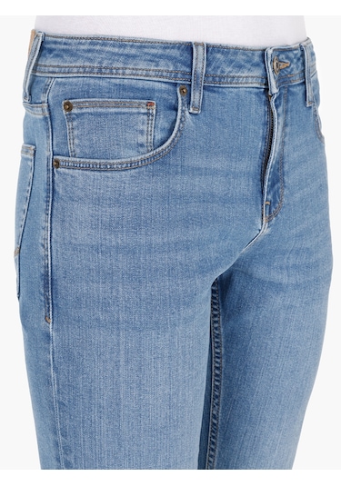 Colins 044 Karl Düz Fit Düşük Bel Düz Paça Jean Mavi Erkek Pantolon Mavi