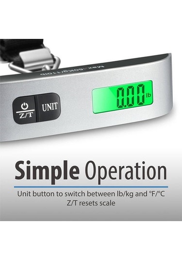 Taşınabilir Ölçekli Dijital Lcd Ekran 110lb / 50 Kg Elektronik Bagaj Asılı Bavul Seyahat Tartıları Bagaj Çantası Ağırlık Dengesi Aracı Altın