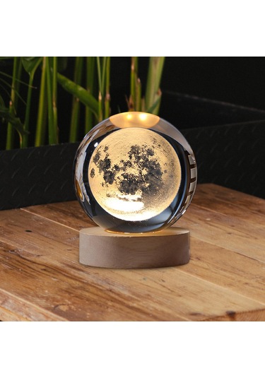 Homyl 60mm Top Gece Lambası, Oturma Ay-kristal-topun-çapı:-6cm Ay