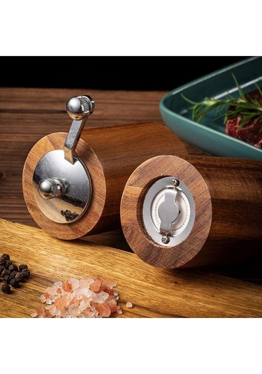 Ahşap El Değirmeni Öğütücü Ahşap Baharat Tuz Öğütücü Değirmen