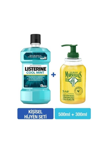 Listerine Cool Mint 500 ML + Le Petit Marseillais Zeytinyağı Sıvı