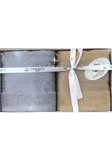 Royam Hazangülü %100 Pamuklu Jakarlı 2 Li El Yüz Havlusu Seti 50 X 90 Çok Renkli