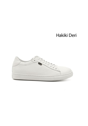 Gönderi R Beyaz Bağcıklı Termo Taban Hakiki Deri Sneaker Beyaz