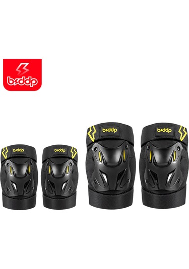 Xindoker Motorcycle Sırt Ve Diz Koruyucu Seti - Siyah Sarı - Pe Ve Naylon Malzeme - 2 Adet Dizlik + 2 Adet Dirsekliği