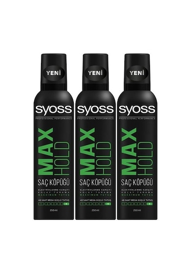 Syoss Köpük Maximum Tutuş Saç Spreyi 3 x 250 ML