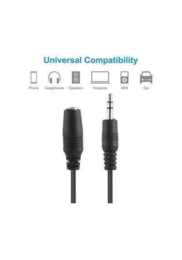 Sones 3,5 Mm Erkek - 3,5 Mm Dişi Dönüştürücü Kablo, 1,5 M