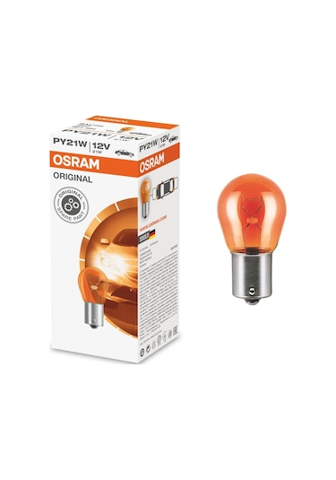 Bulacaksin Osram P21W 12V 21W 93 Bau15S 7507 Yakin Tirnak Sari - 10 Adet