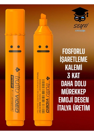 Fosforlu İşaretleme Kalemi 3 Kat Daha Dolu Mürekkep İtalya Üretim Pembe