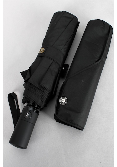 Marlux Ekstra Güçlendirilmiş Tam Otomatik Rüzgar Şemsiyesi 10 Fiber Tel Siyah Mpr2011m Siyah