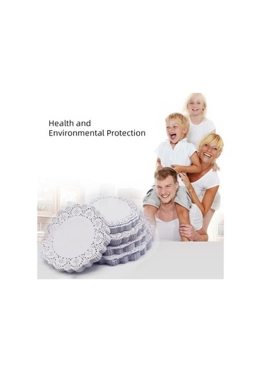 100 Adet Yuvarlak Kağıt Dantel Danteller Kek Placemat Parti Düğün Pişirme Dekorasyon 10.5inch Beyaz