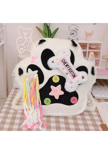 Suntek Kedi Peluş Sırt Çantası Çok Yönlü Günlük Sevimli Siyah