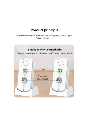 2 Adet Interkomlar Kablosuz Ev Sesli Çift Yönlü Arayan Beyaz
