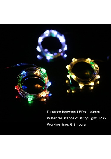 Monyee Güneş Enerjili Şişe Tıpa Işık Zinciri 3v 6w 1m 10led Ip65 Su Geçirmez Renkli Dekoratif Işık Diğer