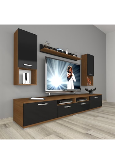 Decoraktiv Eko 5220da Mdf Tv Ünitesi Tv Sehpası Ceviz - Siyah