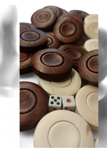 Simya Şimşir Ağacı Tavla Pulu 35 Mm