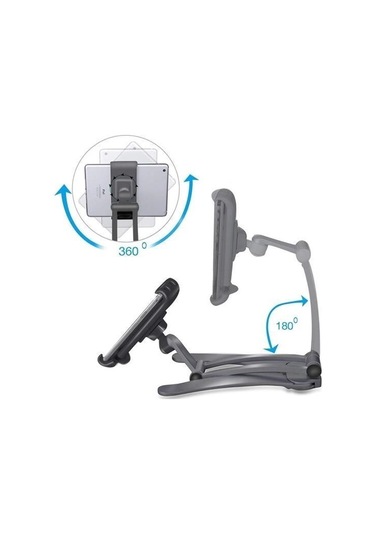 9051796498909 - Buffer 360 Derece Dönebilen Mutfak Masaüstü Telefon Tablet Tutucu Ayarlanabilir Esnek Ayaklı Metal