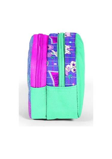Coral High Kids İki Bölmeli Kız Çocuk Pembe Mor Kedi Unicorn Kalem Çantası Kalemlik