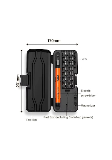 Blackbird Game Center Leerfei TK-S001 Pro Tech 38 Parça Hassas Şarjlı Tornavida Seti