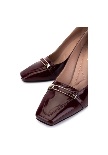 Tamer Tanca Kadın Hakiki Deri Bordo Rugan Topuklu Ayakkabı 1096 2081 Bn Ayk Sk25-26 Bordo Rgn Bordo
