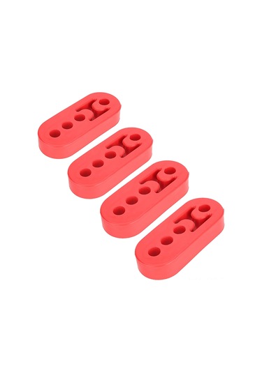 Geeroyoo 4 Adet Kırmızı Poliüretan Eşitleyici Motor Gürültü Ve Titreşim Azaltıcı 12mm 4 Delikli Evrensel  Borusu Emici